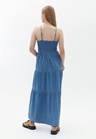 Women Blue Gipped Denim Dress