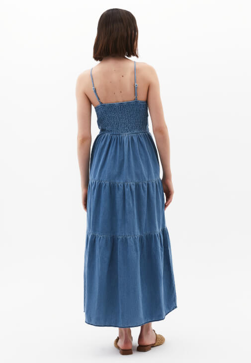 Gipeli Denim Elbise ve Sandalet Kombini