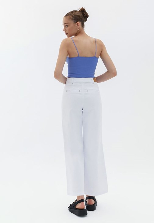 Culotte Pantolon ve Crop Bluz Kombini