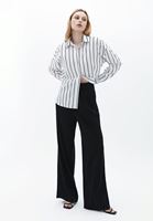 Women Black Ultra High Rise Wide Leg Pants