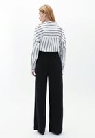 Women Black Ultra High Rise Wide Leg Pants