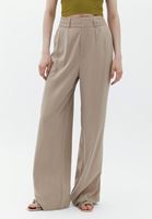 Women Beige Ultra High Rise Wide Leg Pants