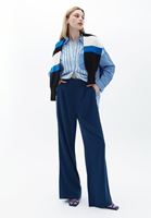 Women Navy Ultra High Rise Wide Leg Pants