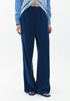 Women Navy Ultra High Rise Wide Leg Pants