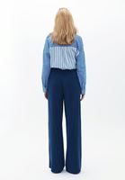 Women Navy Ultra High Rise Wide Leg Pants