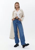 Women Beige Trenchcoat with Belt