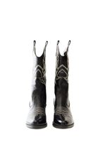 Women Black Embroidered Cowboy Boots