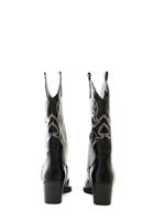 Women Black Embroidered Cowboy Boots