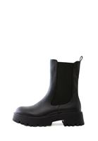 Women Black Vegan Leather Chelsea Boots 