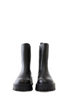 Women Black Vegan Leather Chelsea Boots 