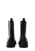 Women Black Vegan Leather Chelsea Boots 