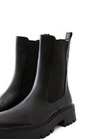 Women Black Vegan Leather Chelsea Boots 