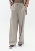 Women Beige High Rise Wide Leg Pants