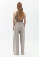 Women Beige High Rise Wide Leg Pants