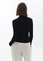 Women Black Turtleneck Knitwear Sweater