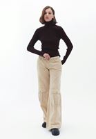 Women Brown Turtleneck Knitwear Sweater