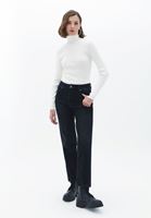 Women Cream Turtleneck Knitwear Sweater