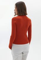 Women Red Turtleneck Knitwear Sweater