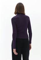 Women Purple Turtleneck Knitwear Sweater