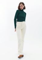 Women Green Turtleneck Knitwear Sweater