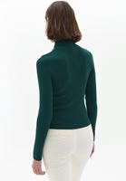 Women Green Turtleneck Knitwear Sweater