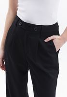 Women Black Mid Rise Wide Leg Pants