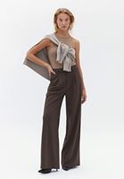 Women Brown Mid Rise Wide Leg Pants