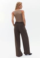 Women Brown Mid Rise Wide Leg Pants