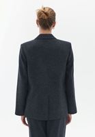 Women Grey Wool Blended Oversize Jacket