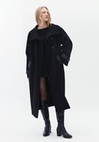 Women Black Wool Blended Oversize Jacket