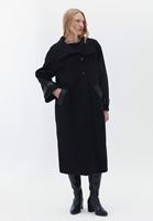 Women Black Wool Blended Oversize Jacket