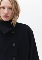 Women Black Wool Blended Oversize Jacket