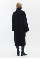 Women Black Wool Blended Oversize Jacket