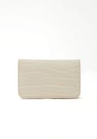 Women Beige Crocodile Texture Wallet