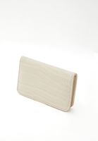 Women Beige Crocodile Texture Wallet