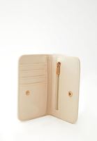 Women Beige Crocodile Texture Wallet