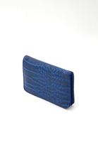 Women Blue Crocodile Texture Wallet