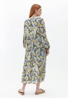 Women Mixed Maxi Kimono with Buttons