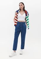 Women Blue High Rise Baggy Fit Pants