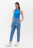 Women Blue High Rise Baggy Fit Pants