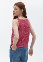 Women Pink Loose Fit V-Neck Singlet