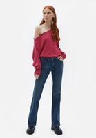 Bayan Pembe Cut-Out Detaylı Triko
