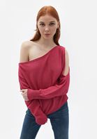 Bayan Pembe Cut-Out Detaylı Triko