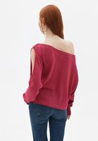 Bayan Pembe Cut-Out Detaylı Triko