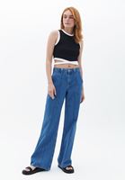 Women Blue High Rise Flared Pants