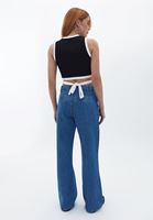 Women Blue High Rise Flared Pants