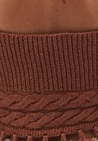 Women Brown Knitwear Singlet with Tassels