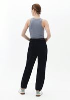 Women Black Ultra High Rise Mom-fit Pants