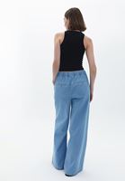 Women Blue High Rise Wide Leg Pants