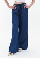 Women Blue High Rise Wide Leg Pants